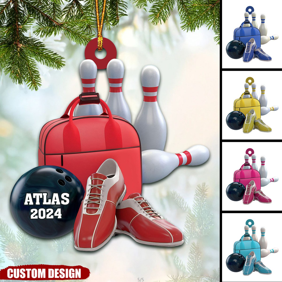 Personalized Bowling Ornament, Gift For Bowling Players - 2024 New Release