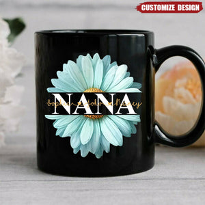 Mom Grandma Flower Daisy Color And Kids Personalized Mug