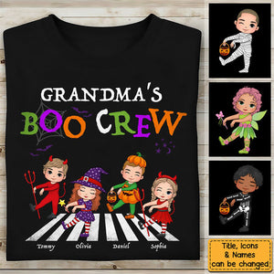 Halloween Grandma's Boo Crew - Personalized T-shirt - Halloween Gift for Grandma, Nana, Mimi, Mom