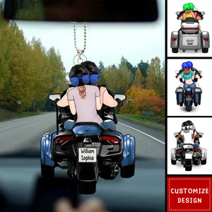 Personalized Motorcycle Lovers For Couples Acrylic Car Ornament-Gift For Motorcycle Lovers