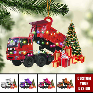 Personalized Dump Truck Christmas Ornaments Gift For Heavy Equipment Lovers - 2024 New Release