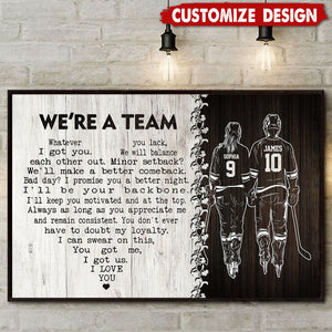 We're A Team-Personalized Romantic Hockey Couple Poster-Gift For Hockey-Loving Couple