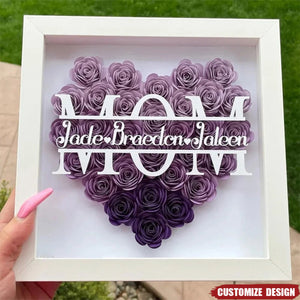 Personalized Mom/Nana Flower Shadow Box With Name