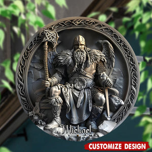 Personalized Viking Round Metal Sign Gifts for Viking Lovers