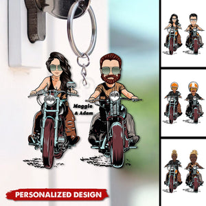 Personalized Couple Motocross Keychain