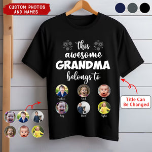 This Awesome Grandpa/Grandma/Dad/Mom Belongs To - Personalized Unisex T-shirt