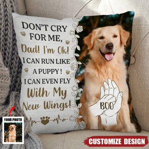 Custom Photo Don't Cry For Me Memorial - Personalized Pillow