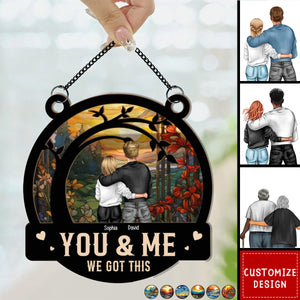 From Our First Kiss Old Couple - Personalized Window Hanging Suncatcher Ornament