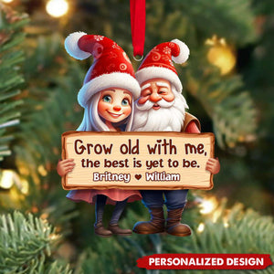 Grow Old With Me, The Best Is Yet To Be, Couple Gift, Personalized Acrylic Ornament, Santa Couple Ornament, 2024 New Release Christmas Gift