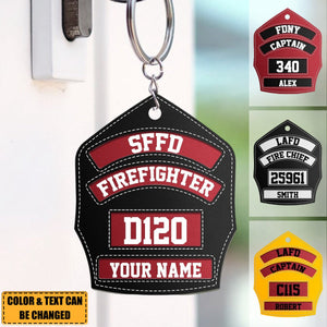 Firefighter’s Helmet Front Shield Personalized Acrylic Keychain