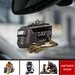 Personalized Welder Car Ornament