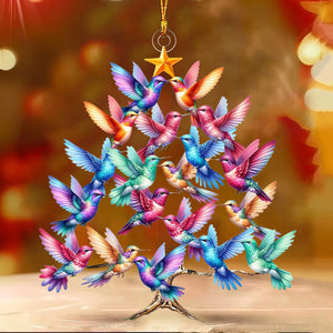 Colorful Hummingbird Christmas Tree Ornament, Gift For Bird Lovers-2024 New Release