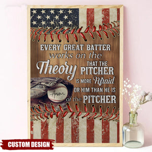 Every Great Batter Works On The Theory-Personalized Baseball Poster-Gift For Baseball Lovers