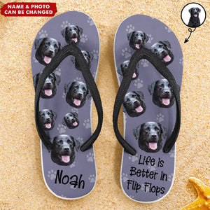 Life Is Better In Flip Flops Custom Photo - Personalized Photo Flip Flops