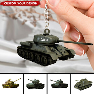 Personalized Tank Car Keychain Gift For Tank Lover