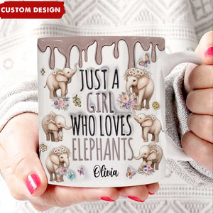 Just A Girl Who Loves Elephants - Personalized Mug