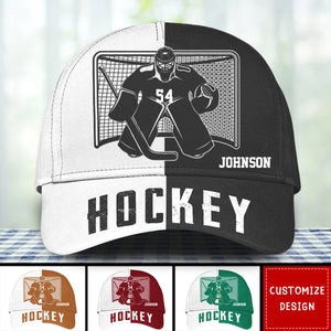 Personalized Hockey Goalie Multicolor Classic Cap Custom Name And Number