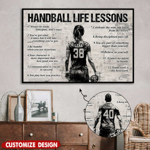 Personalized Handball Life Lessons Poster-Gift For Handball Lovers