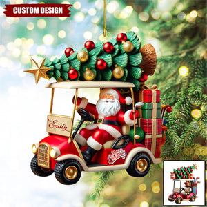 Personalized Santa In Golf Cart Christmas Ornament-Gift for Golf Lovers-2024 New Release