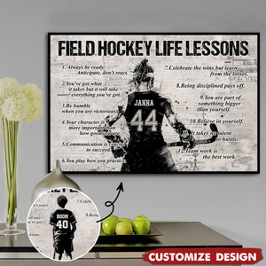 Personalized Field Hockey Life Lessons Poster-Gift For Field Hockey Lovers