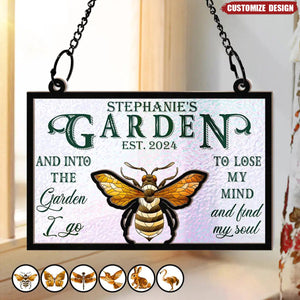 Lose My Mind Find My Soul Gardening - Personalized Window Hanging Suncatcher Ornament