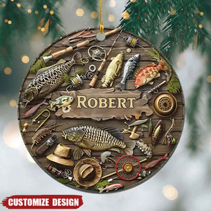 2024 New Release  – Personalized Fishing Life Christmas/Car Ornament, Christmas Gift For Fishing Lover