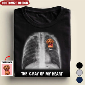 Text X-ray Of My Heart Personalized T-Shirt, Gift For Dog Lover