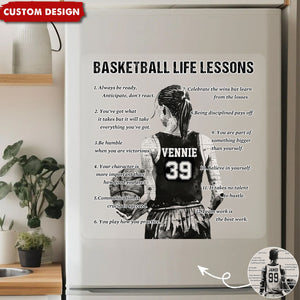 Personalized Basketball Life Lessons Decal - Gift For Basketball Lovers