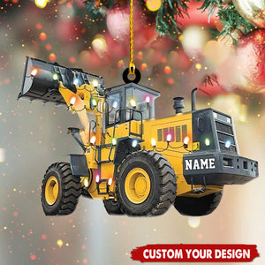 Personalized Bulldozer Christmas Ornaments Gift For Heavy Equipment Lovers - 2024 New Release