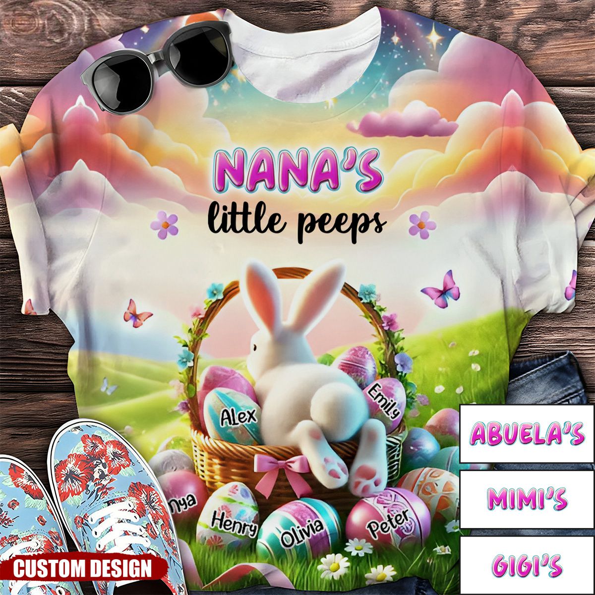 Personalized Gift For Easter Grandma All-over Print T Shirt