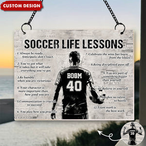 Personalized Soccer Life Lessons Suncatcher Ornament - Gift For Soccer Lovers