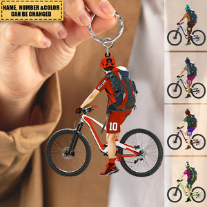 Personalized Apperance And Name  Acrylic Keychain-Gift For Cycling Lovers