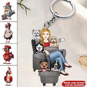 The Crazy Dog Lady Best Dog Mom Ever - Dog Lovers Gift - Personalized Acrylic Keychain