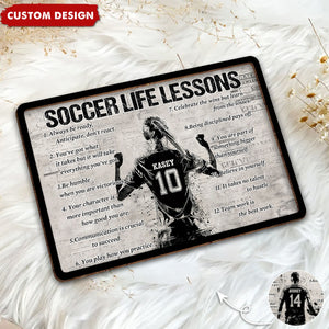 Personalized Soccer Life Lesson 2-Layered Wooden Plaque - Gift For Soccer Lovers