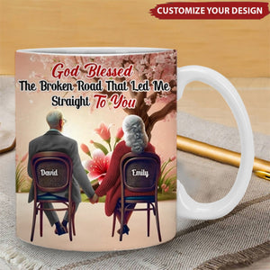 Personalized Gifts For Couple Coffee Mug - God Blessed The Broken Road