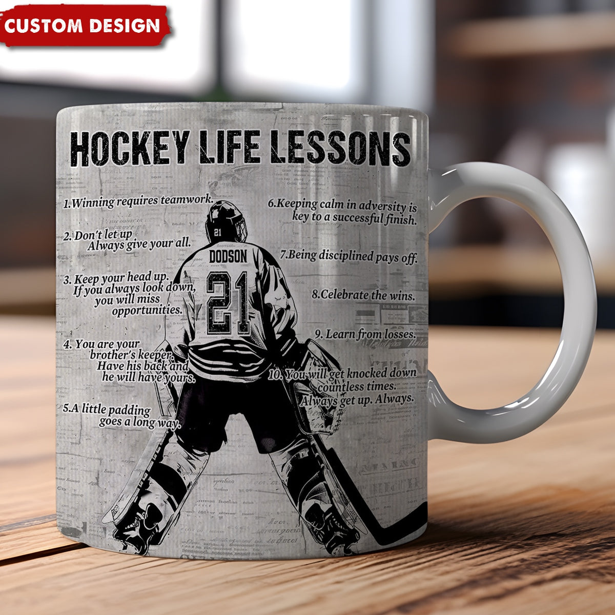 Hockey Life Lessons Personalized Mug - Gift For Hockey Lovers