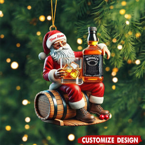 Personalized Whiskey Santa Christmas Ornament Gift For Whiskey Lovers-2024 New Release