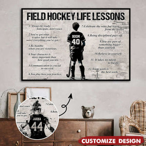 Personalized Field Hockey Life Lessons Poster-Gift For Field Hockey Lovers