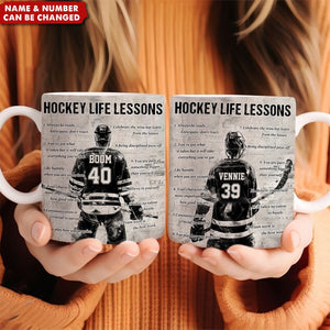 Personalized Hockey Life Lessons Mug - Great Gift For Hockey Lovers