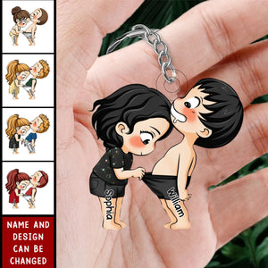 Personalized couple doll  Acrylic Keychain-Gift For Husband Wife, Anniversary