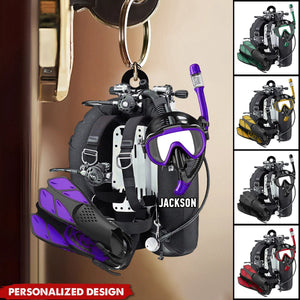 Personalized Scuba Diving Keychain-Gift For Scuba Diver - 2024 New Release