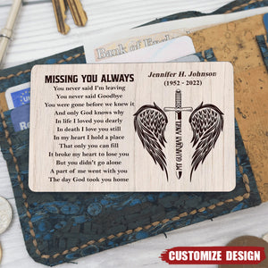 Missing You Always - Memorial Personalized Stainless Wallet Card