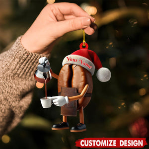 Personalized Coffee Bean Christmas Ornament-Gift for Coffee Lover-2024 New Release