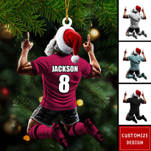 Personalized Soccer Santa Ornament Gift for Football Fans - 2024 New Release