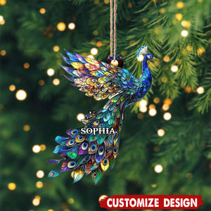 Personalized Rainbow Peacock Christmas Ornament Gift for Peacock Lover-2024 New Release