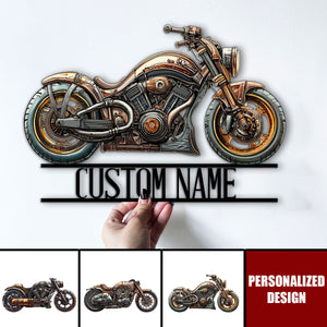 Personalized Biker Cut Metal Sign-Gift For Biker Lover