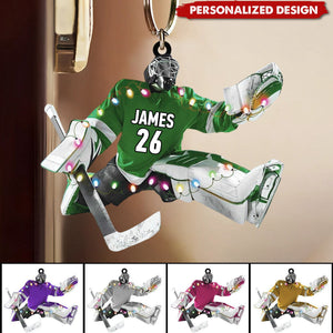 Personalized Hockey Playe Keychain-Gift For Hockey Lovers - 2024 New Release