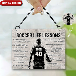 Personalized Soccer Life Lessons Suncatcher Ornament - Gift For Soccer Lovers