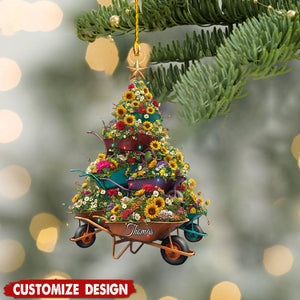 Personalized Gardening wheelbarrow Christmas tree Ornament-Gift For Plant Lovers-2024 New Release