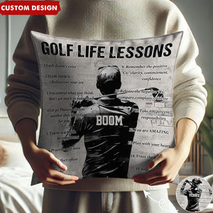 Gift For Golf Lovers-Personalized Golf Life Lessons Pillow